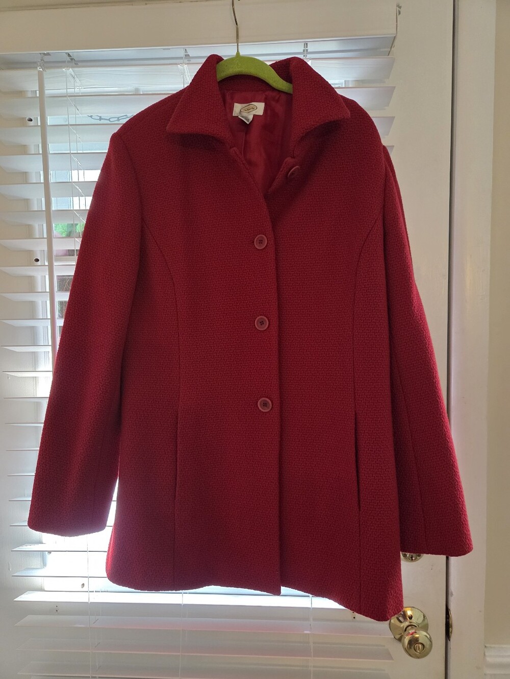 Talbots Women’s Red Wool-Blend Coat  Jacket Size 12 NWOT